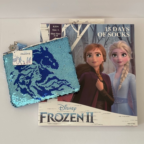 Disney Frozen II (15 Days Of Socks Kid's L / 3-10) Advent Calendar & Pencil Case - Picture 1 of 8